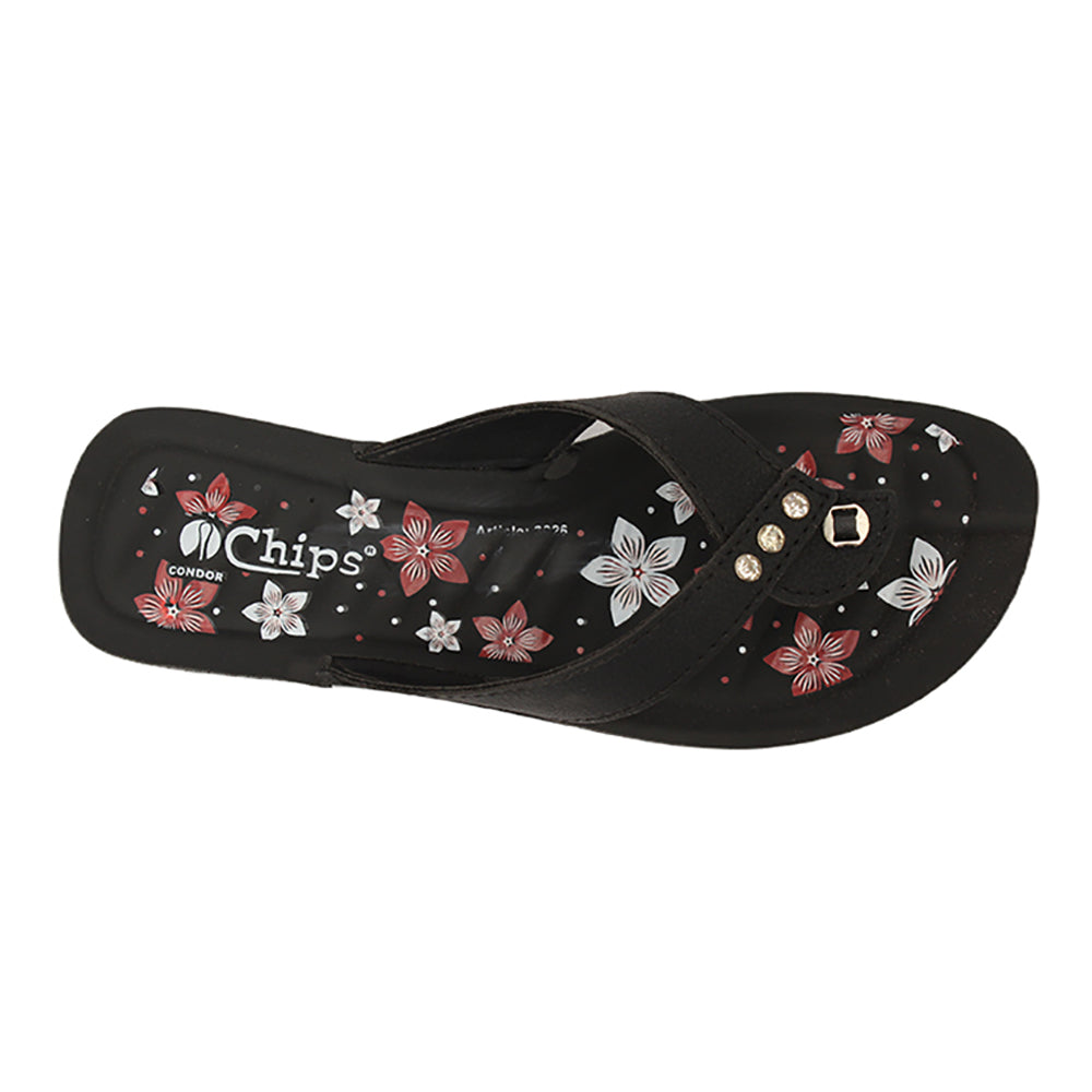 Chips Women Slipper #3026 - BLACK