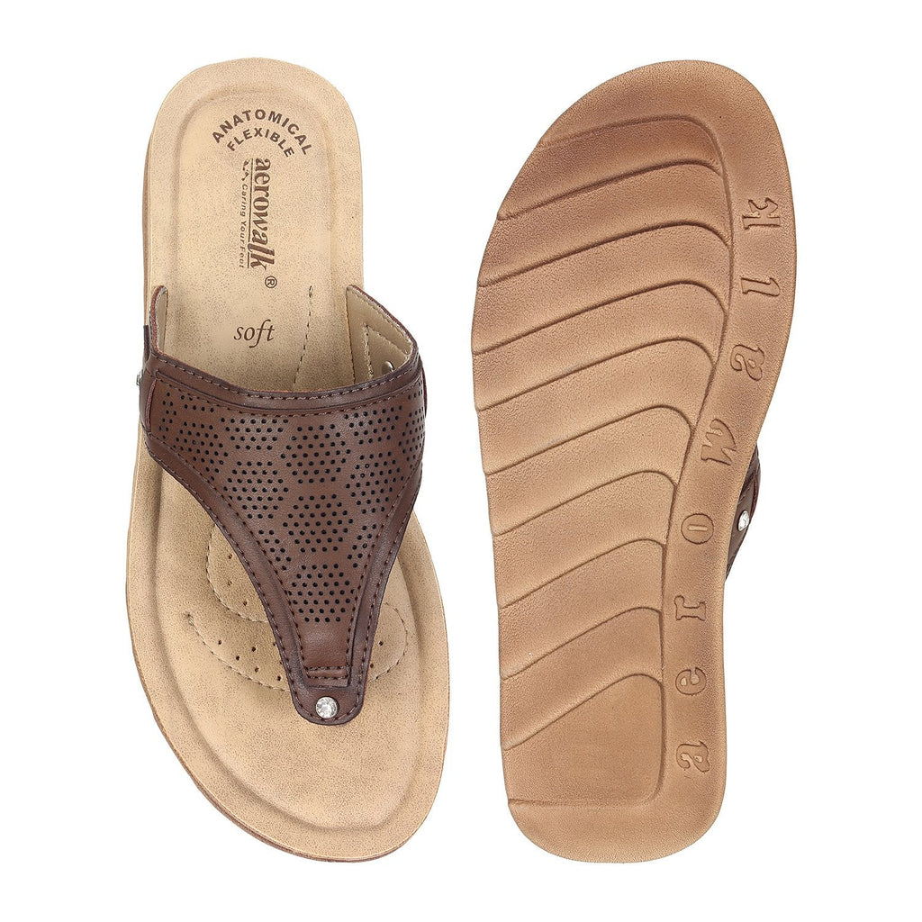 Aerowalk Women Slipper #DI13 - BROWN