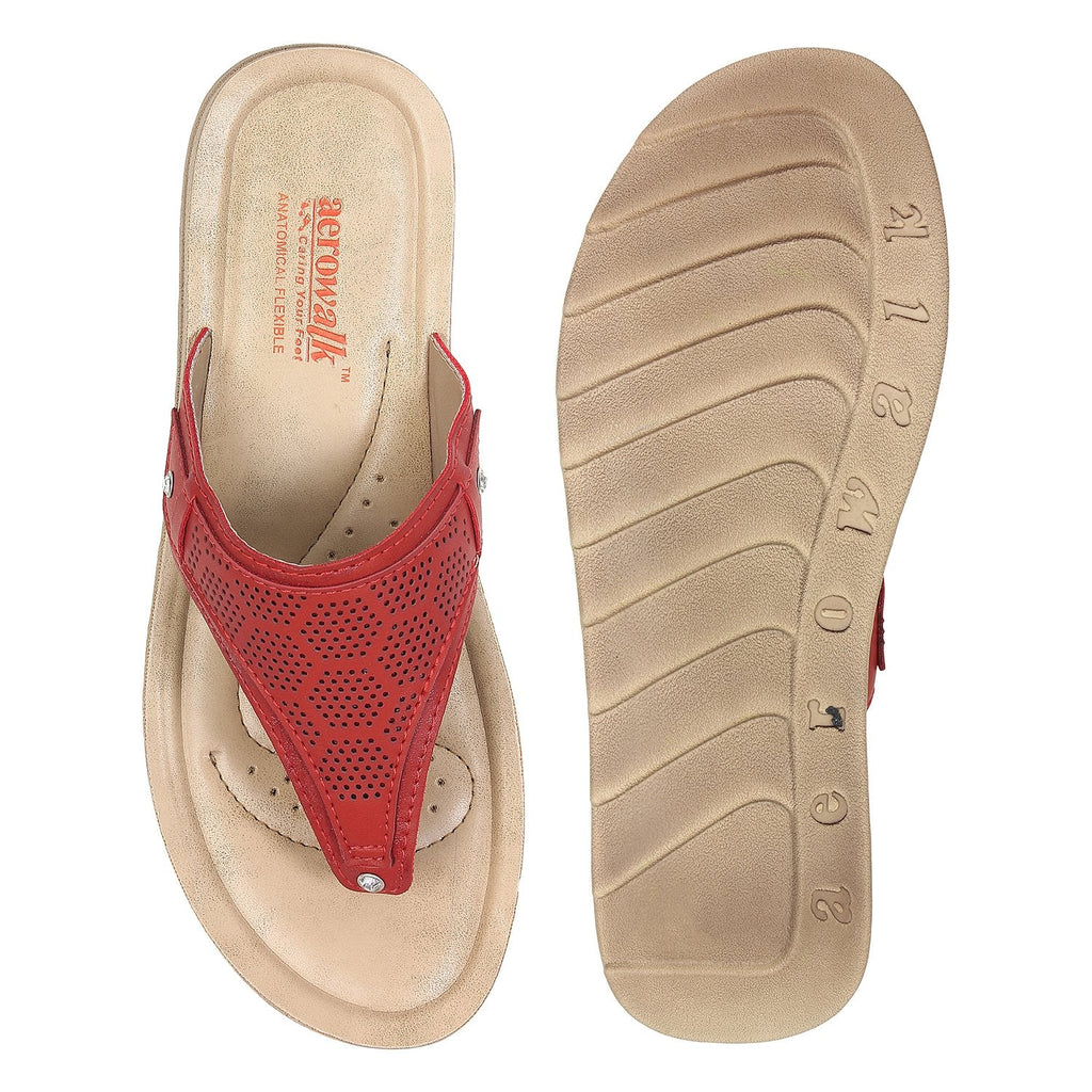 Aerowalk Women Slipper #DI13 - RED