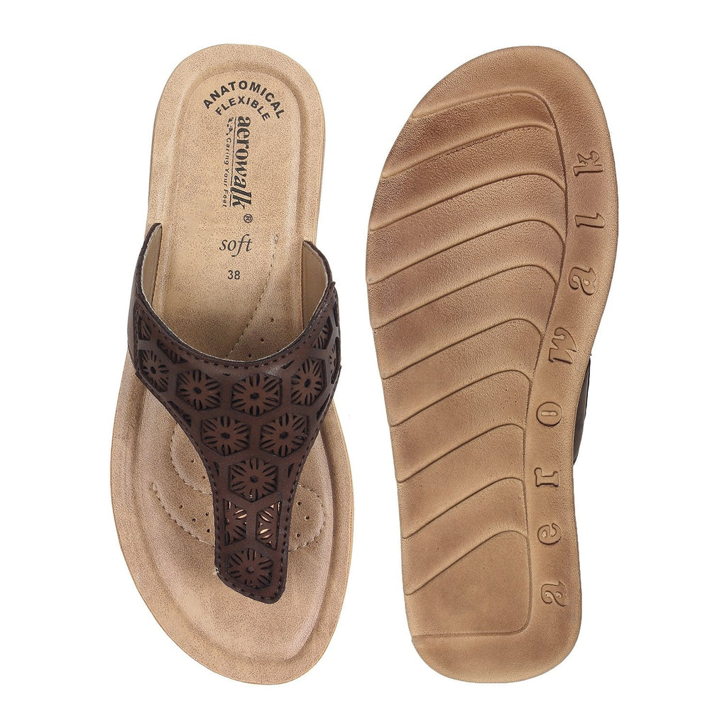 Aerowalk Women Slipper #DI27 - BROWN