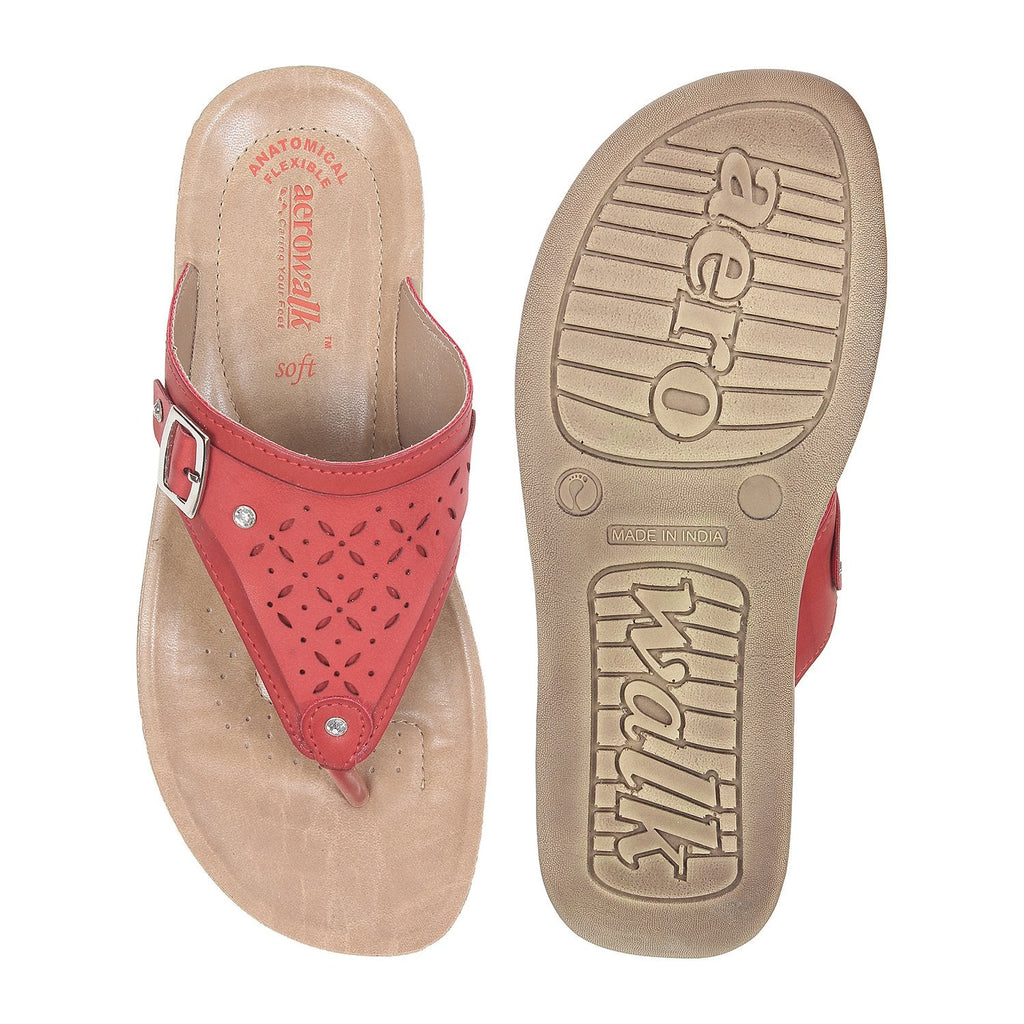 Aerowalk Women Slipper #FFC1 - RED