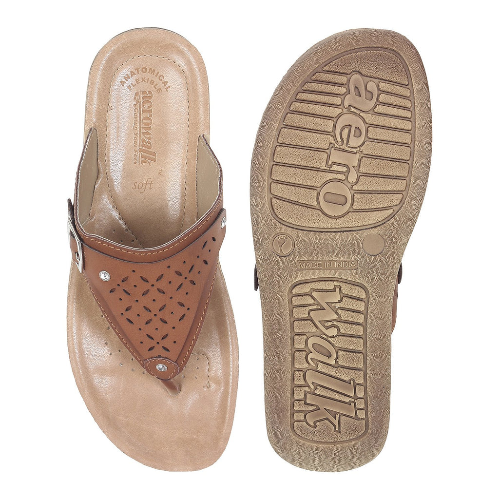 Aerowalk Women Slipper #FFC1 - TAN
