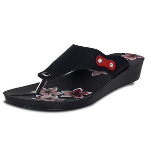 Inblu Women Slipper #91J3 - BLACK & RED