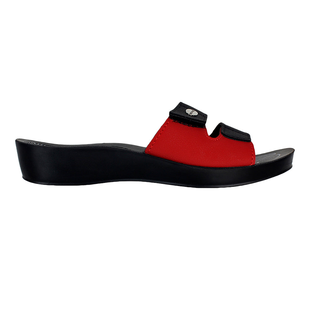 Aerowalk Women Slipper #0423 - BLACK & RED