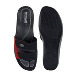 Aerowalk Women Slipper #0423 - BLACK & RED