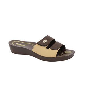 Aerowalk Women Slipper #0423 - BROWN & BEIGE