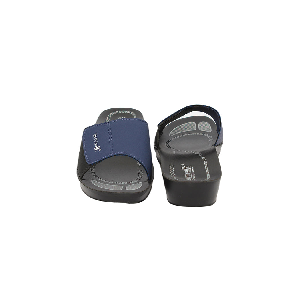 Aerowalk Women Slippers #0440 - BLUE & BLACK