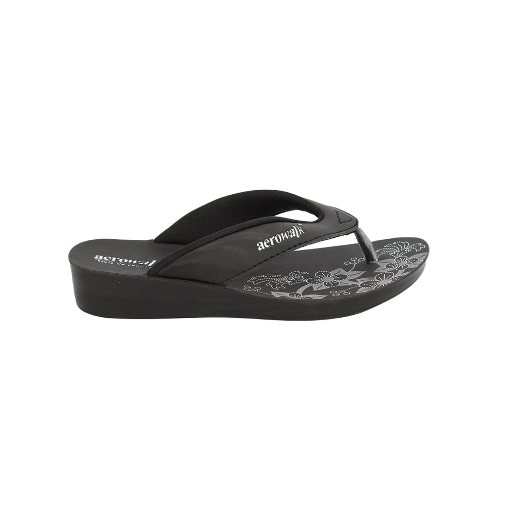Aerowalk Women Slipper #91N1 - BLACK