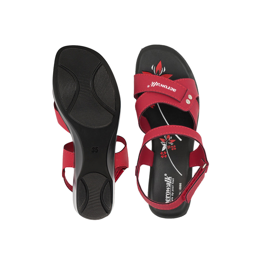 Aerowalk Women Sandals #0566 - RED