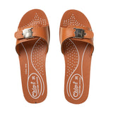 Chips Women Tan Slide Design Sandal (0720_TAN)