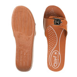 Chips Women Tan Slide Design Sandal (0720_TAN)