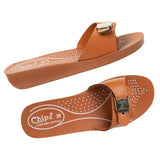 Chips Women Tan Slide Design Sandal (0720_TAN)