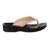Aerowalk Women Antique Gold V-Shape Sandal with Textured Upper (0809_A.GOLD)