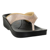 Aerowalk Women Antique Gold V-Shape Sandal with Textured Upper (0809_A.GOLD)