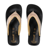 Aerowalk Women Antique Gold V-Shape Sandal with Textured Upper (0809_A.GOLD)