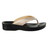 Aerowalk Women Gold V-Shape Sandal with Textured Upper (0809_GOLD)