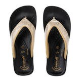 Aerowalk Women Gold V-Shape Sandal with Textured Upper (0809_GOLD)