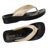 Aerowalk Women Gold V-Shape Sandal with Textured Upper (0809_GOLD)