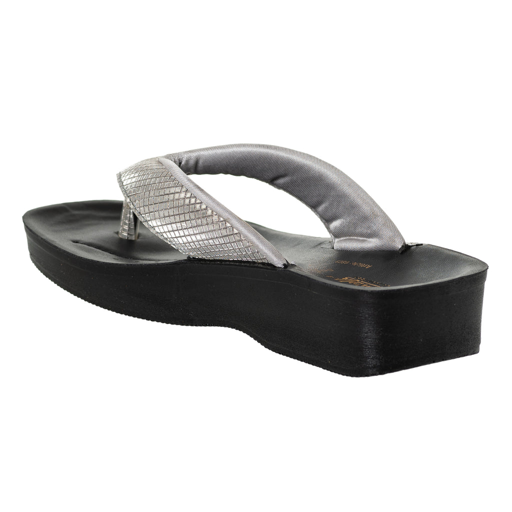 Aerowalk Women Grey V-Shape Sandal with Textured Upper (0809_GREY)