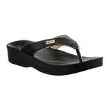 Aerowalk Women Black Thong Flat Sandal (0827_BLACK)