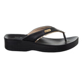 Aerowalk Women Black Thong Flat Sandal (0827_BLACK)