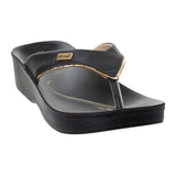 Aerowalk Women Black Thong Flat Sandal (0827_BLACK)