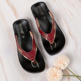 Aerowalk Women Maroon Thong Flat Sandal (0827_MAROON)
