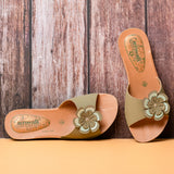 Aerowalk Women Green Mule Flat Sandal (1120_O.GREEN)