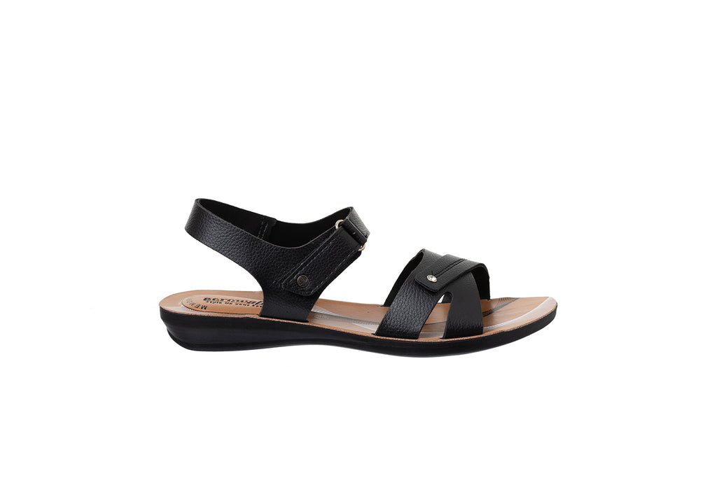 Aerowalk Women Black Flat Sandal (11D2_BLACK)