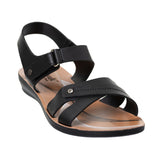 Aerowalk Women Black Flat Sandal (11D2_BLACK)