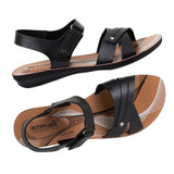 Aerowalk Women Black Flat Sandal (11D2_BLACK)