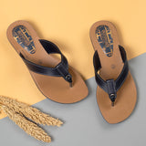 Aerowalk Women Blue T-Strap Flat Sandal (11D3_S.BLUE)