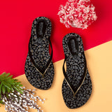 Aerowalk Women Black Printed Slipper (11E3_BLACK)