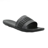 Aerowalk Men Black Slide Design Sandal with Slip-on Closure (6344_BLACK)