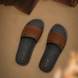 Aerowalk Men Tan Slide Design Sandal with Slip-on Closure (6344_TAN)