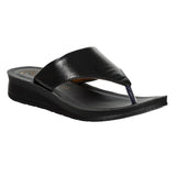 Aerowalk Women Black Thong Style Flat Sandal with Glossy Upper (9226_BLACK)