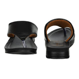 Aerowalk Women Black Thong Style Flat Sandal with Glossy Upper (9226_BLACK)