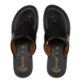 Aerowalk Women Black Thong Style Flat Sandal with Glossy Upper (9226_BLACK)
