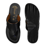 Aerowalk Women Black Thong Style Flat Sandal with Glossy Upper (9226_BLACK)