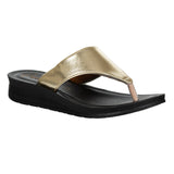 Aerowalk Women Gold Thong Style Flat Sandal with Glossy Upper (9226_GOLD)