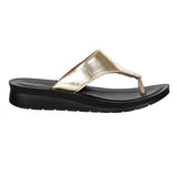 Aerowalk Women Gold Thong Style Flat Sandal with Glossy Upper (9226_GOLD)
