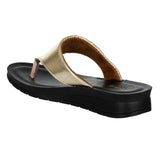 Aerowalk Women Gold Thong Style Flat Sandal with Glossy Upper (9226_GOLD)