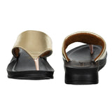 Aerowalk Women Gold Thong Style Flat Sandal with Glossy Upper (9226_GOLD)