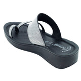 Aerowalk Women Gun Metal Toe Ring Sandal with Textured Upper (AT03_G.METAL)