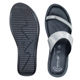 Aerowalk Women Gun Metal Toe Ring Sandal with Textured Upper (AT03_G.METAL)