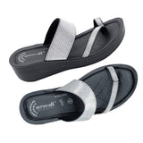 Aerowalk Women Gun Metal Toe Ring Sandal with Textured Upper (AT03_G.METAL)