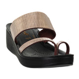 Aerowalk Women Antique Gold Toe Ring Sandal with Textured Upper (AT03_A.GOLD)