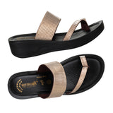 Aerowalk Women Antique Gold Toe Ring Sandal with Textured Upper (AT03_A.GOLD)