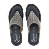 Aerowalk Women Gunmetal Thong Style Sandal with Textured Upper & Slip-on Closure (AT04_G.METAL)
