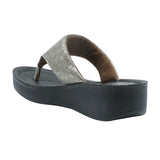 Aerowalk Women Gunmetal Thong Style Sandal with Textured Upper & Slip-on Closure (AT04_G.METAL)